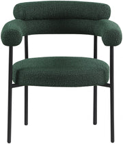 Blake Boucle Fabric Upholstered Dining Chair in Green, Set of 2 - 879Green-C