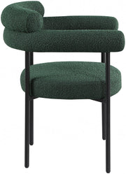 Blake Boucle Fabric Upholstered Dining Chair in Green, Set of 2 - 879Green-C