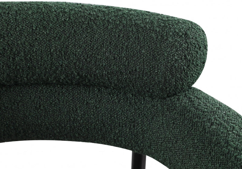 Blake Boucle Fabric Upholstered Dining Chair in Green, Set of 2 - 879Green-C