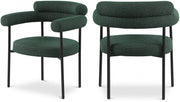 Blake Boucle Fabric Upholstered Dining Chair in Green, Set of 2 - 879Green-C