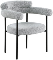 Blake Boucle Fabric Upholstered Dining Chair in Grey, Set of 2 - 879Grey-C