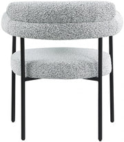 Blake Boucle Fabric Upholstered Dining Chair in Grey, Set of 2 - 879Grey-C