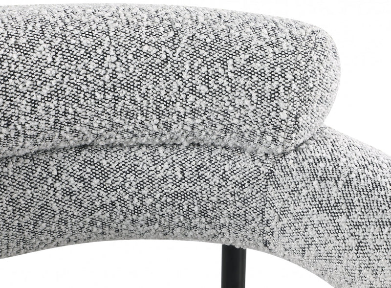 Blake Boucle Fabric Upholstered Dining Chair in Grey, Set of 2 - 879Grey-C
