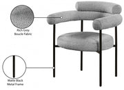 Blake Boucle Fabric Upholstered Dining Chair in Grey, Set of 2 - 879Grey-C