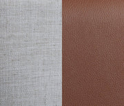 Blake Two Tone Vegan Leather and Linen Textured Fabric Queen Bed Brown - Gate FurnitureQueen Bed