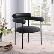 Blake Vegan Leather Upholstered Dining Chair in Black, Set of 2 - 847Black-C