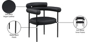 Blake Vegan Leather Upholstered Dining Chair in Black, Set of 2 - 847Black-C