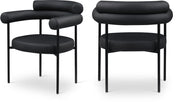 Blake Vegan Leather Upholstered Dining Chair in Black, Set of 2 - 847Black-C