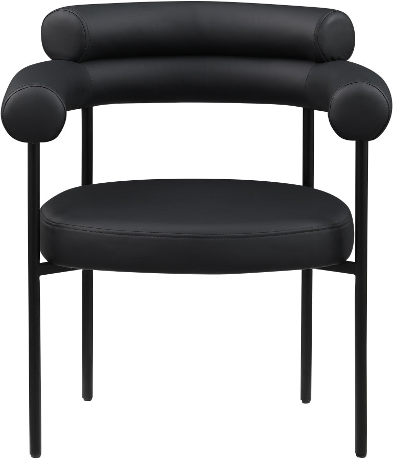 Blake Vegan Leather Upholstered Dining Chair in Black, Set of 2 - 847Black-C