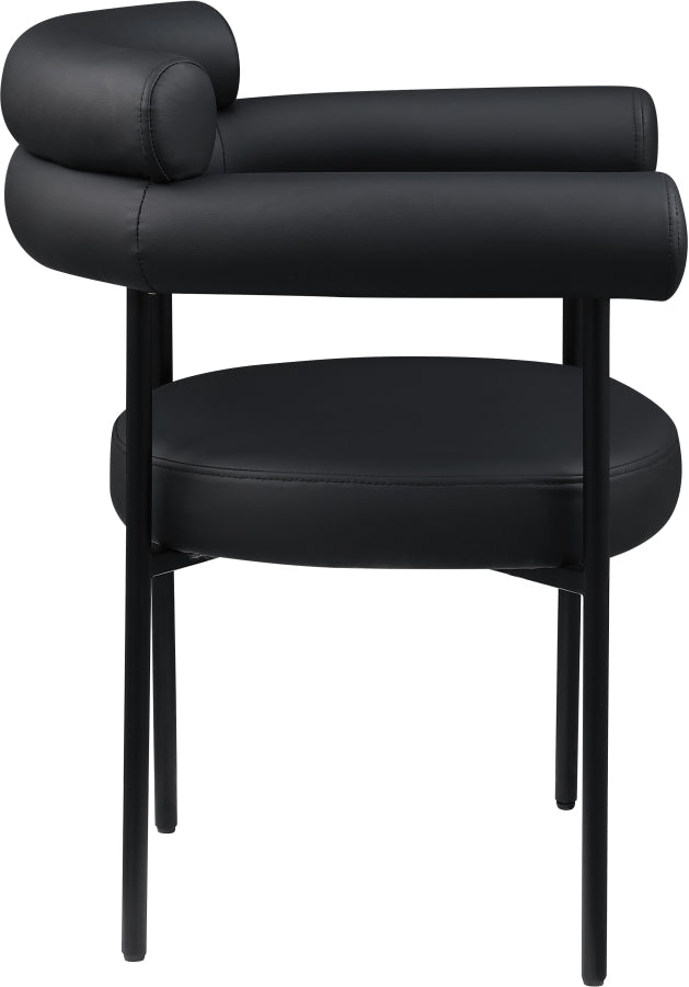 Blake Vegan Leather Upholstered Dining Chair in Black, Set of 2 - 847Black-C