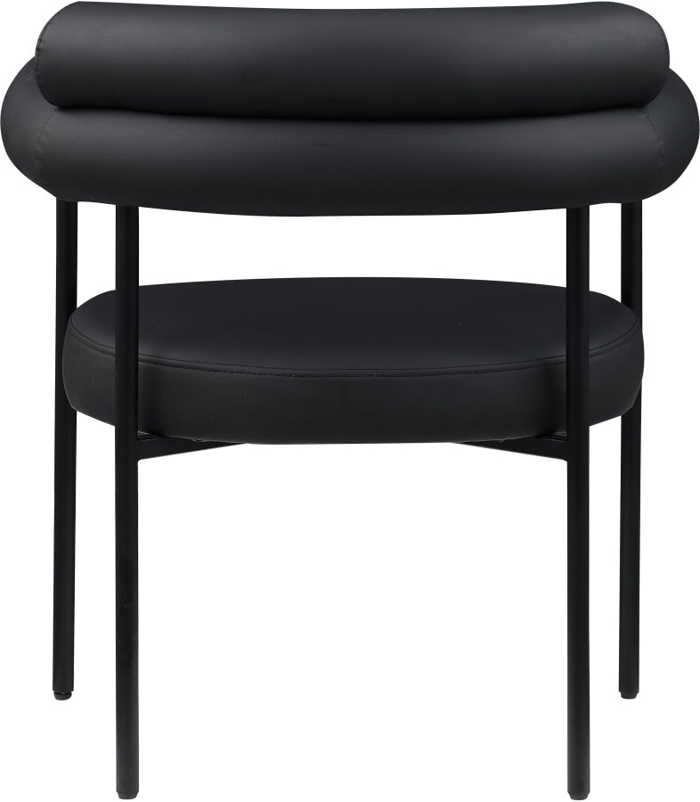 Blake Vegan Leather Upholstered Dining Chair in Black, Set of 2 - 847Black-C