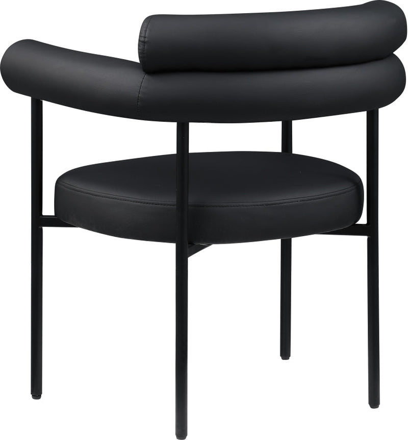 Blake Vegan Leather Upholstered Dining Chair in Black, Set of 2 - 847Black-C