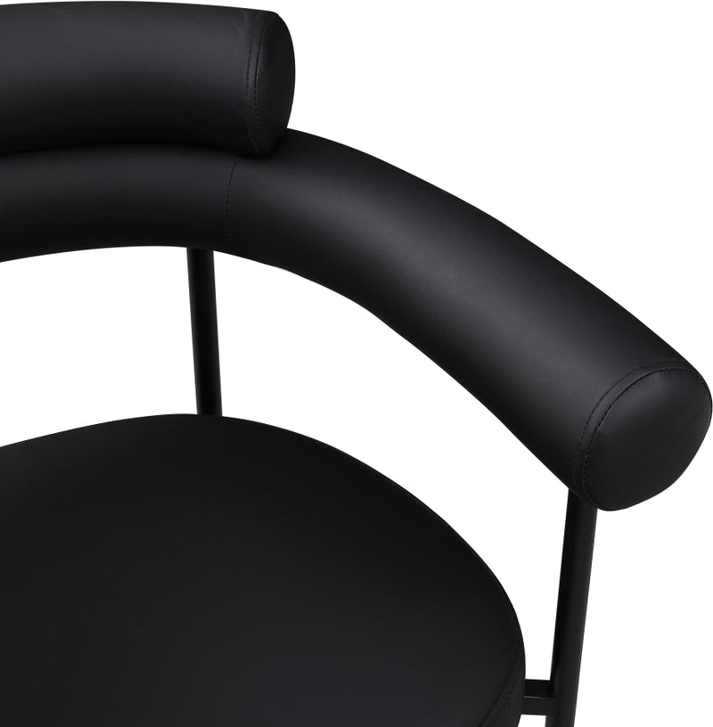 Blake Vegan Leather Upholstered Dining Chair in Black, Set of 2 - 847Black-C