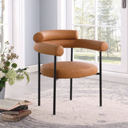 Blake Vegan Leather Upholstered Dining Chair in Cognac, Set of 2 - 847Cognac-C