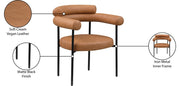 Blake Vegan Leather Upholstered Dining Chair in Cognac, Set of 2 - 847Cognac-C
