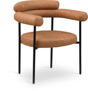 Blake Vegan Leather Upholstered Dining Chair in Cognac, Set of 2 - 847Cognac-C