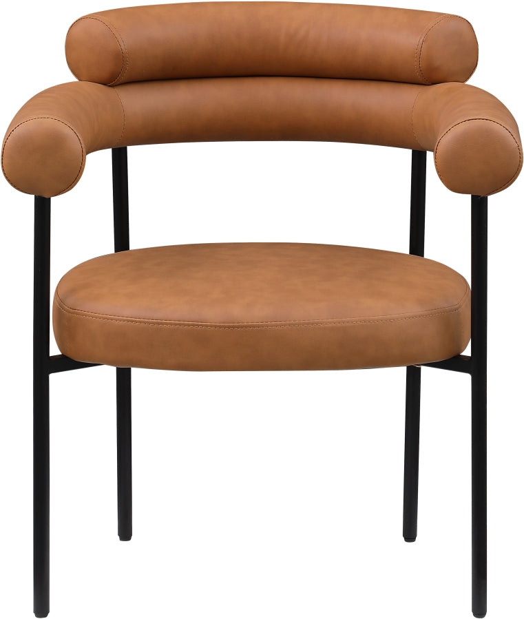 Blake Vegan Leather Upholstered Dining Chair in Cognac, Set of 2 - 847Cognac-C