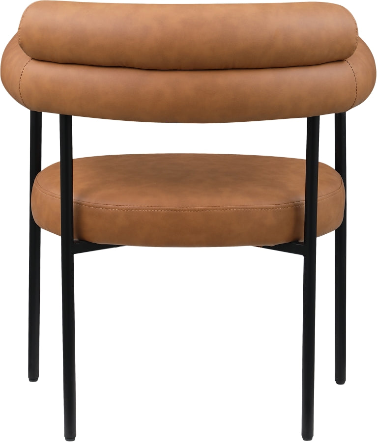 Blake Vegan Leather Upholstered Dining Chair in Cognac, Set of 2 - 847Cognac-C