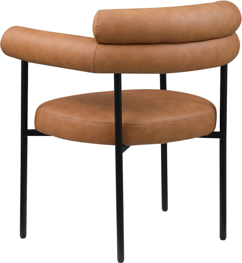 Blake Vegan Leather Upholstered Dining Chair in Cognac, Set of 2 - 847Cognac-C