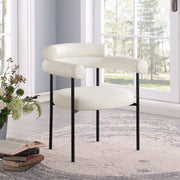 Blake Vegan Leather Upholstered Dining Chair in Cream, Set of 2 - 847Cream-C