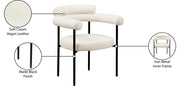 Blake Vegan Leather Upholstered Dining Chair in Cream, Set of 2 - 847Cream-C