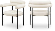 Blake Vegan Leather Upholstered Dining Chair in Cream, Set of 2 - 847Cream-C