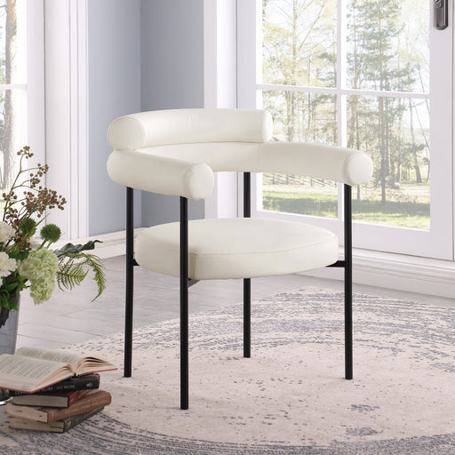 Blake Vegan Leather Upholstered Dining Chair in Cream, Set of 2 - 847Cream-C