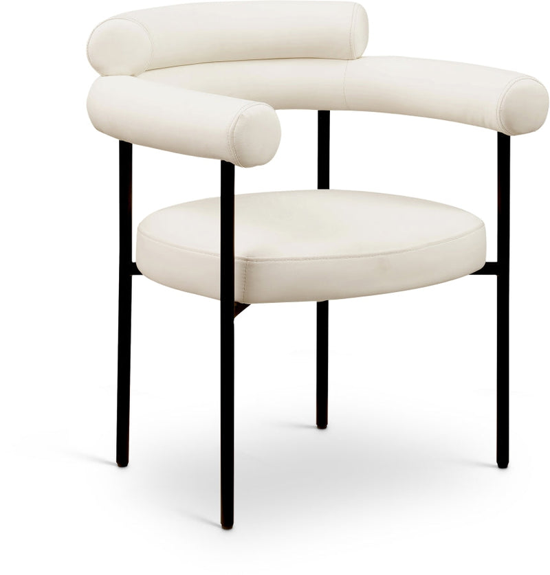 Blake Vegan Leather Upholstered Dining Chair in Cream, Set of 2 - 847Cream-C