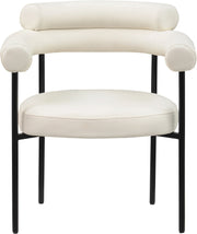 Blake Vegan Leather Upholstered Dining Chair in Cream, Set of 2 - 847Cream-C