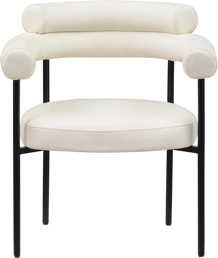 Blake Vegan Leather Upholstered Dining Chair in Cream, Set of 2 - 847Cream-C