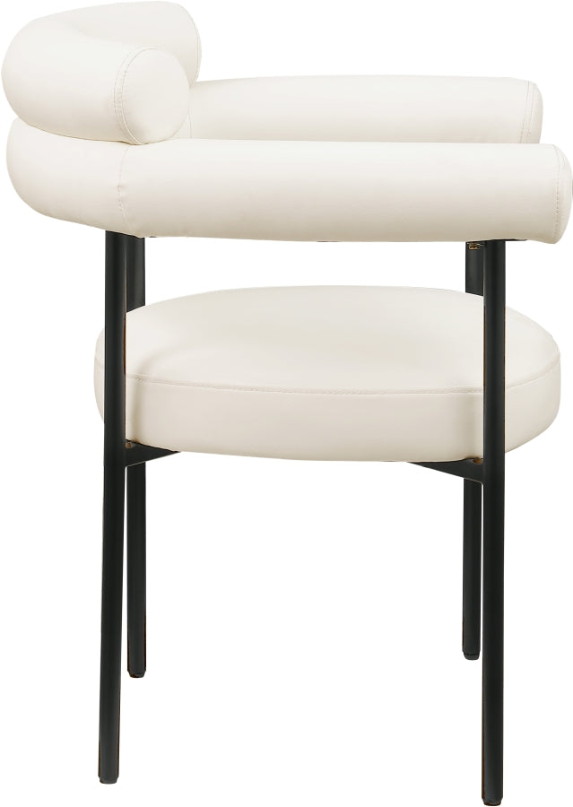 Blake Vegan Leather Upholstered Dining Chair in Cream, Set of 2 - 847Cream-C