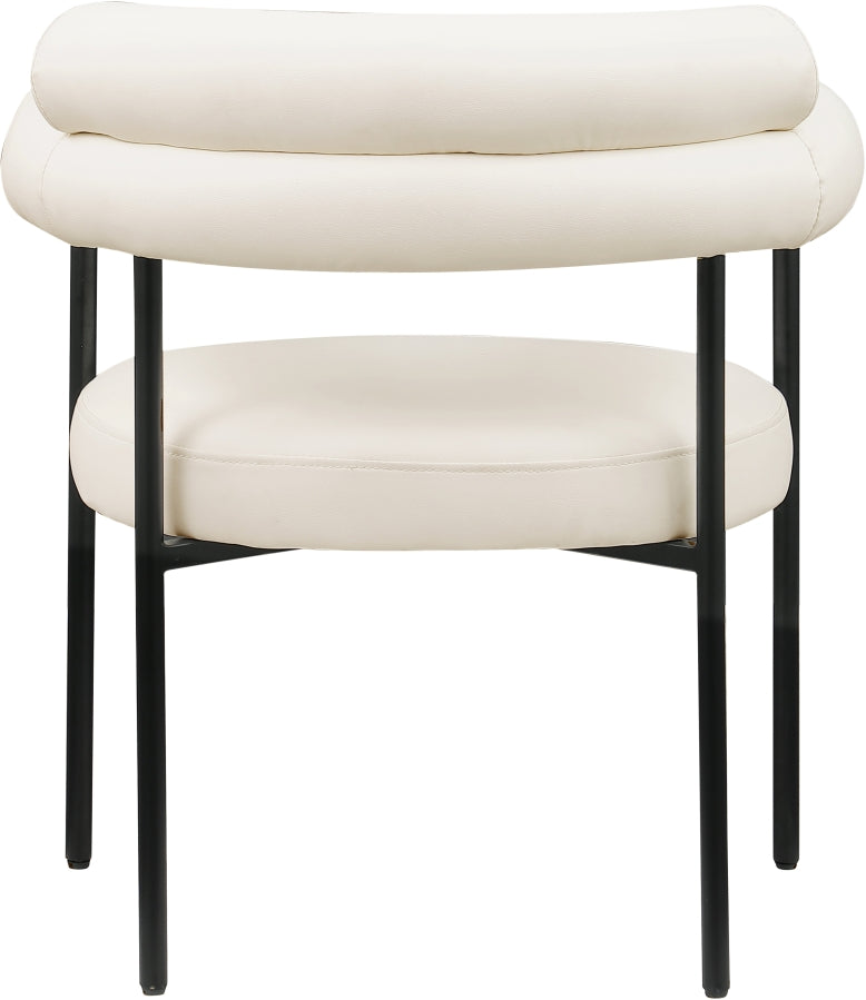 Blake Vegan Leather Upholstered Dining Chair in Cream, Set of 2 - 847Cream-C