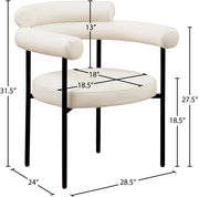 Blake Vegan Leather Upholstered Dining Chair in Cream, Set of 2 - 847Cream-C