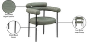 Blake Vegan Leather Upholstered Dining Chair in Green, Set of 2 - 847Green-C
