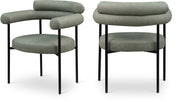 Blake Vegan Leather Upholstered Dining Chair in Green, Set of 2 - 847Green-C