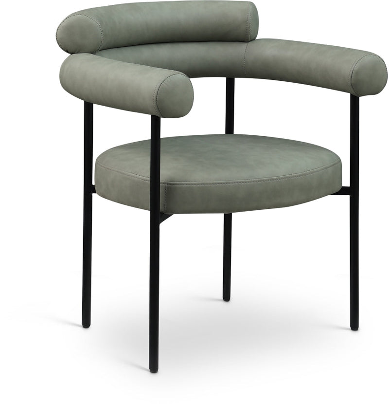 Blake Vegan Leather Upholstered Dining Chair in Green, Set of 2 - 847Green-C