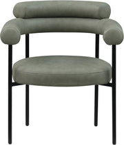 Blake Vegan Leather Upholstered Dining Chair in Green, Set of 2 - 847Green-C