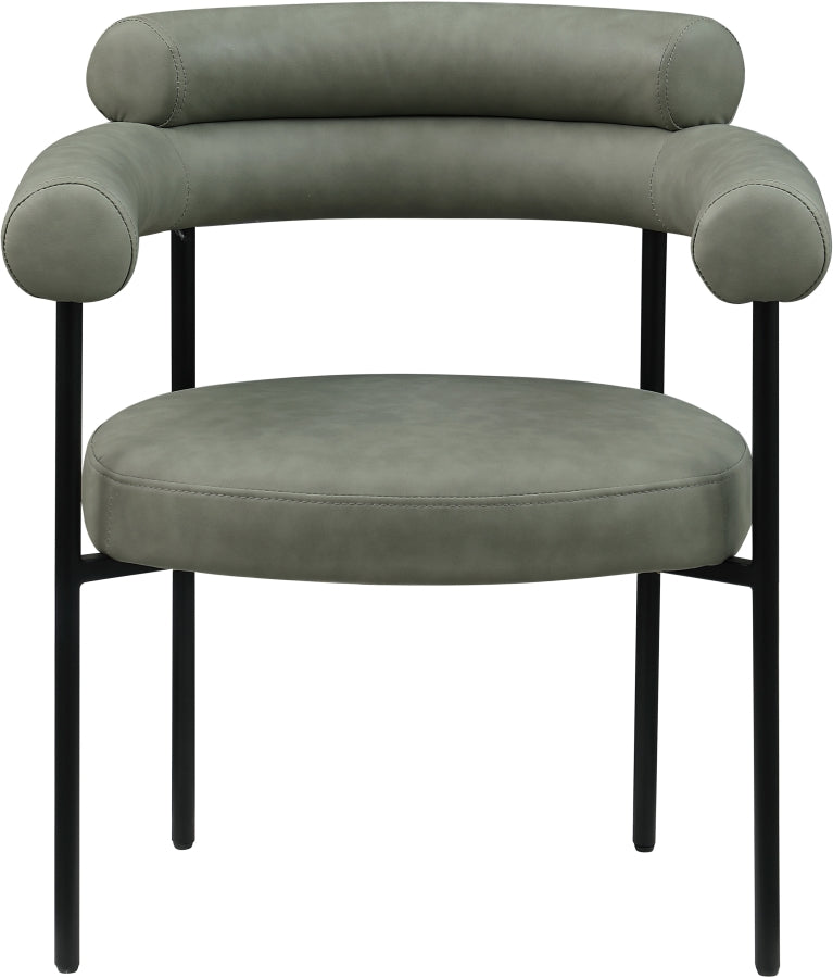Blake Vegan Leather Upholstered Dining Chair in Green, Set of 2 - 847Green-C