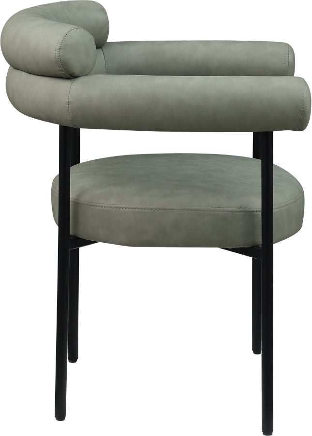 Blake Vegan Leather Upholstered Dining Chair in Green, Set of 2 - 847Green-C