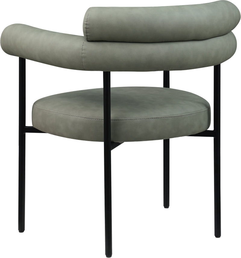 Blake Vegan Leather Upholstered Dining Chair in Green, Set of 2 - 847Green-C