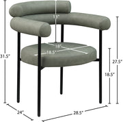 Blake Vegan Leather Upholstered Dining Chair in Green, Set of 2 - 847Green-C