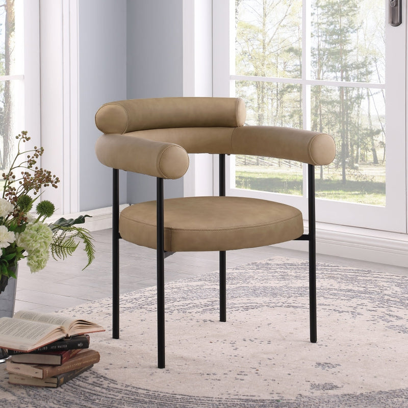 Blake Vegan Leather Upholstered Dining Chair in Natural, Set of 2 - 847Tan-C