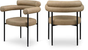 Blake Vegan Leather Upholstered Dining Chair in Natural, Set of 2 - 847Tan-C