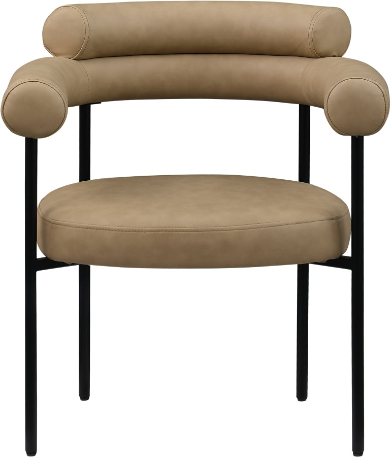 Blake Vegan Leather Upholstered Dining Chair in Natural, Set of 2 - 847Tan-C