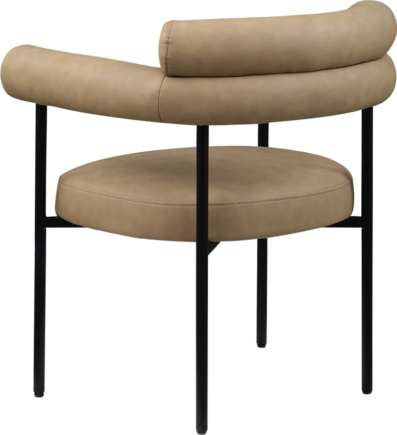 Blake Vegan Leather Upholstered Dining Chair in Natural, Set of 2 - 847Tan-C