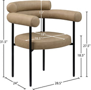 Blake Vegan Leather Upholstered Dining Chair in Natural, Set of 2 - 847Tan-C