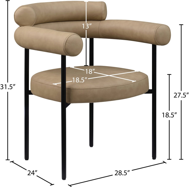 Blake Vegan Leather Upholstered Dining Chair in Natural, Set of 2 - 847Tan-C