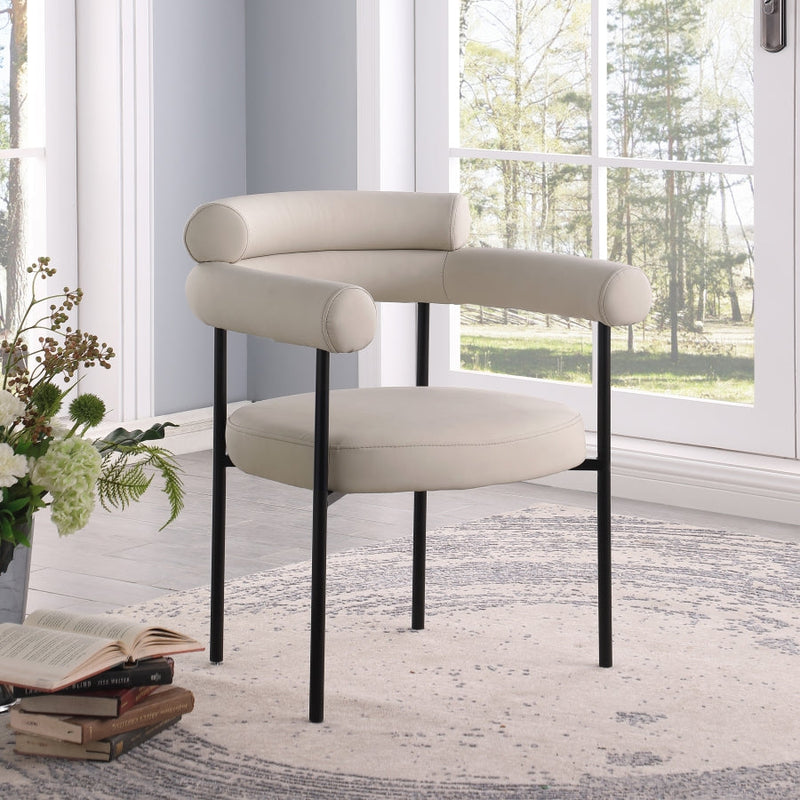 Blake Vegan Leather Upholstered Dining Chair in Taupe, Set of 2 - 847Taupe-C