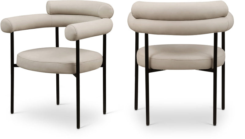Blake Vegan Leather Upholstered Dining Chair in Taupe, Set of 2 - 847Taupe-C