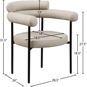 Blake Vegan Leather Upholstered Dining Chair in Taupe, Set of 2 - 847Taupe-C